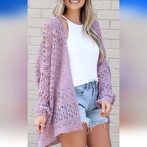 ⭐️40% Off⭐️ Violet Boho Crochet Open Cardigan